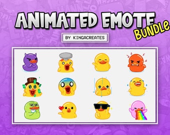 ANIMATED EMOTE BUNDLE Cute Duck for Twitch and Discord ! (and more)