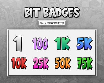 Number Bit Badges for Twitch ! ( and more)
