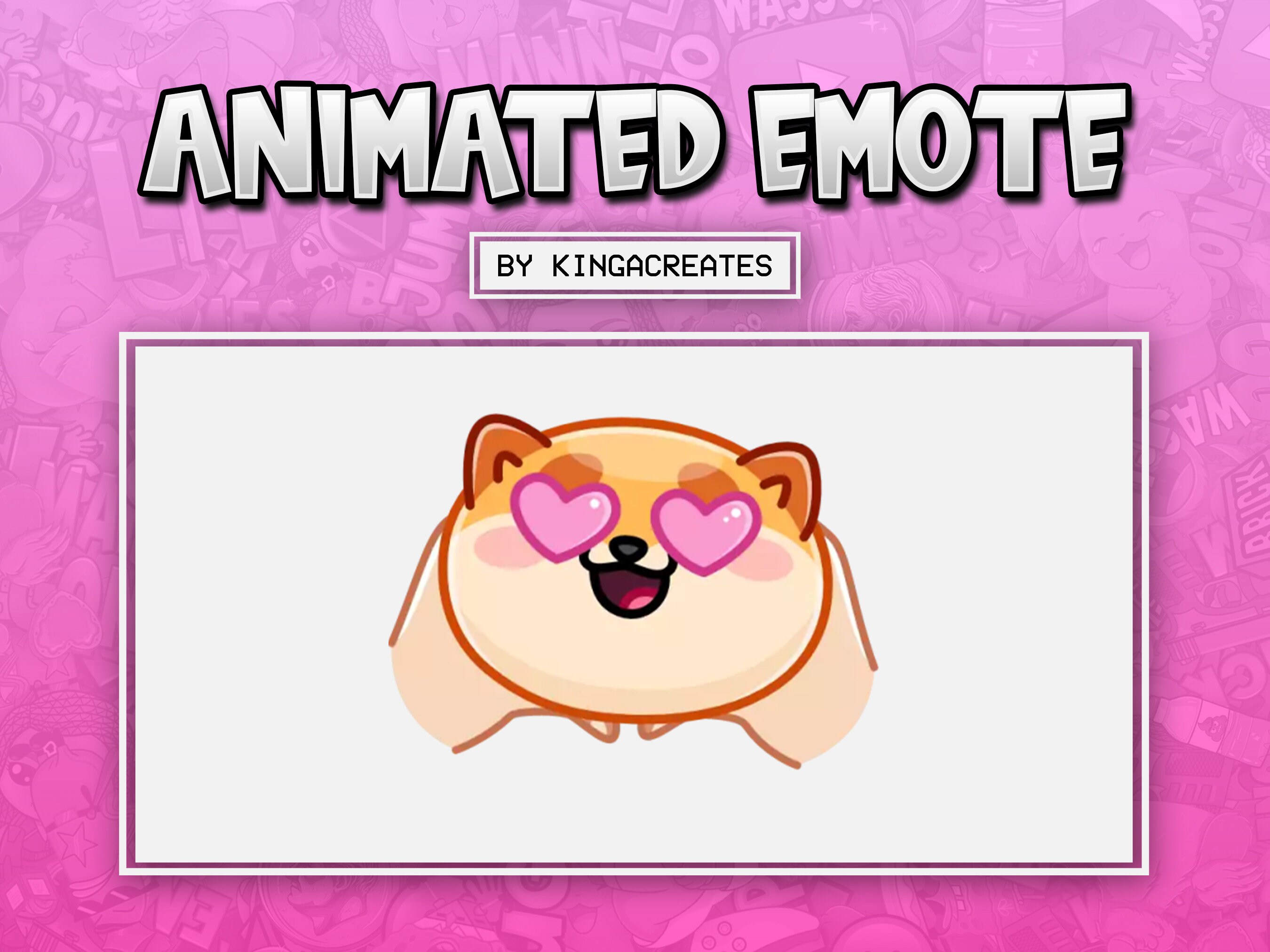 ANIMATED EMOTE Cute Dog Love Heart Eyes for Twitch and Discord ! ( and more)