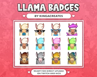 Cute LLama Alpaca Sub Badges for Twitch and Kick !