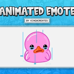 ANIMATED EMOTE Cute Pink Duck Sad Crying for Twitch and Discord ! (and more)