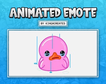 ANIMATED EMOTE Cute Pink Duck Sad Crying for Twitch and Discord ! (and more)