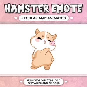 ANIMATED & STATIC EMOTE Dance Cute Chibi Hamster for Twitch, Kick and Discord !