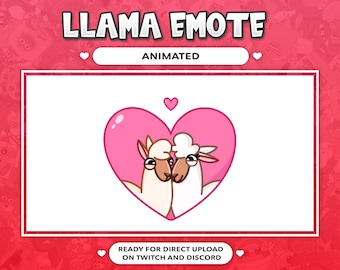ANIMATED EMOTE Love Heart Llama Meme for Twitch, Kick and Discord !