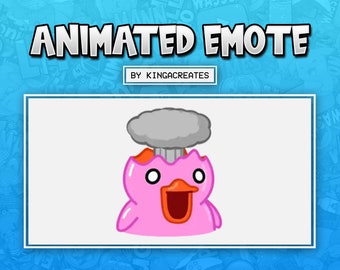 ANIMATED EMOTE Cute Pink Duck Mind Blown for Twitch and Discord ! (and more)