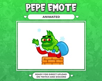 ANIMIERTER EMOTE Weihnachts Pepe Wave Peepo für Twitch, Kick und Discord !