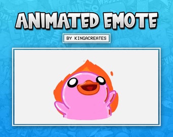 ANIMATED EMOTE Cute Pink Duck Fire Rage Evil Happy for Twitch and Discord ! (and more)
