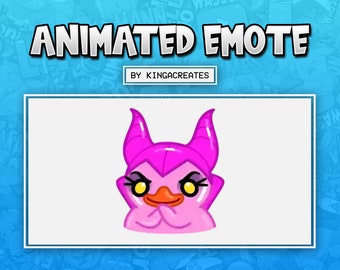 ANIMATED EMOTE Cute Pink Duck Evil for Twitch and Discord ! (and more)