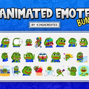 65 Pepega & Kermit Twitch Emotes Pack, Cute Frog Emotes, Pepe Memes Bundle,  Discord,  