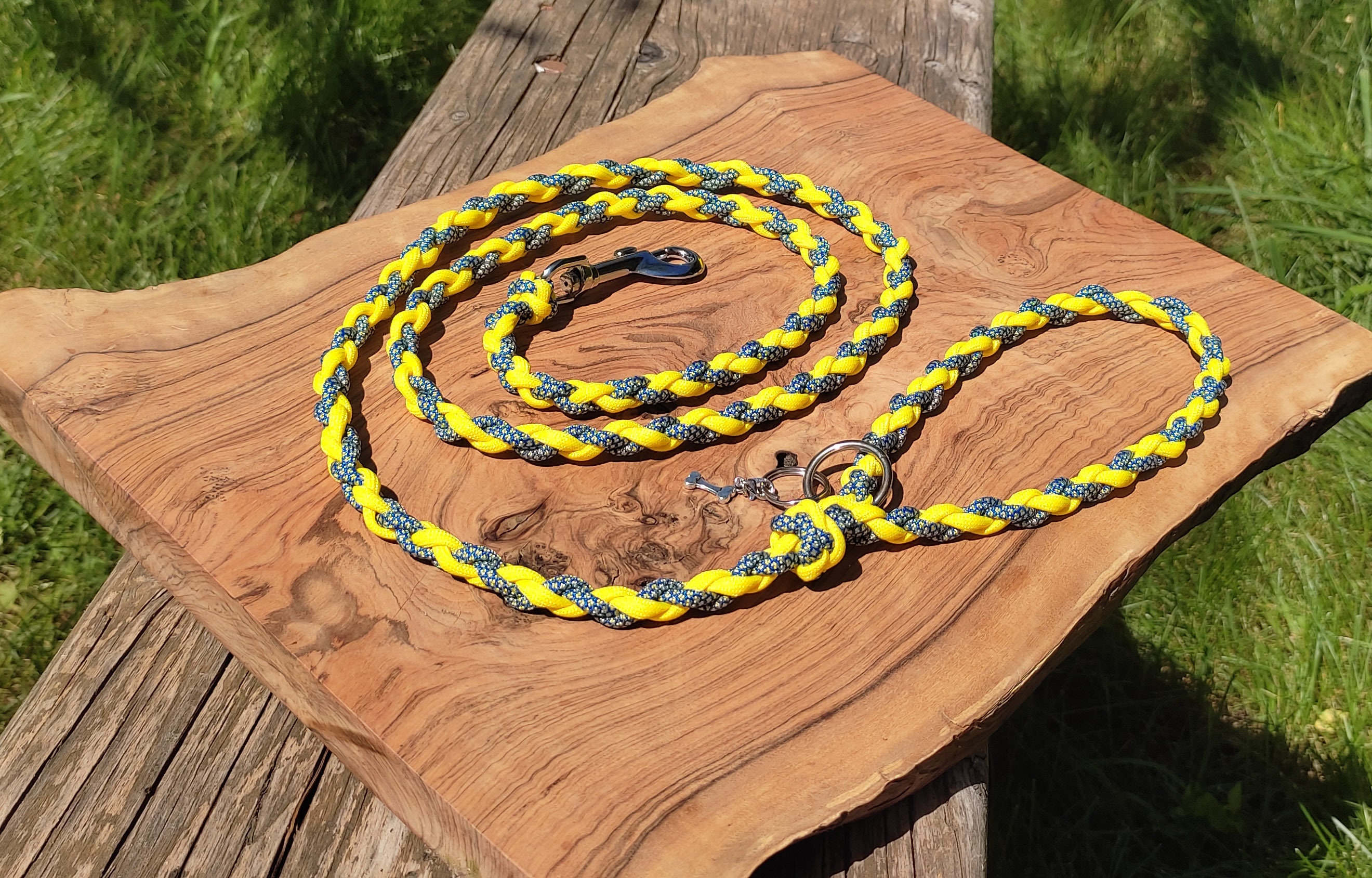 Laisse Jaune Pour Chiot ou Petit Chien Modèle Laska en Paracorde