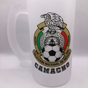 Custom Made Mexico Frosted Beer Mug. Personalized Selección fútbol Stein. Fútbol Beer Gift. Soccer Fan. Husband Gift. Regalo para papa.