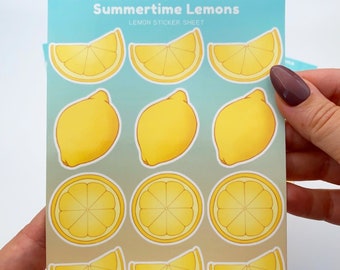 Lemon Citrus Fruit Sticker Sheet