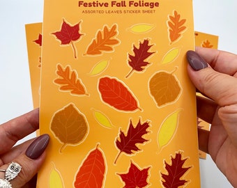 Festive Fall Foliage Autumn Leaves Sticker Sheet