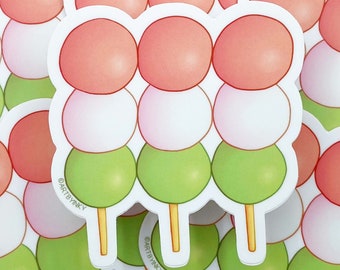 Pegatina Hanami Dango – Calcomanía troquelada de comida japonesa