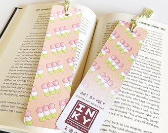 Hanami Dango Paper Bookmark with Tassel (2x8”) - Kawaii Reading Accessories