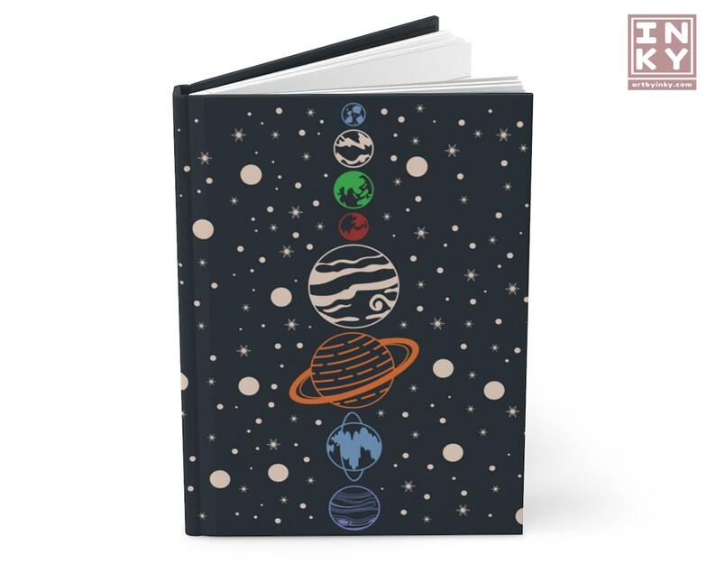 Blue Outerspace Hardcover Journal for Notetaking, Journaling and Studying, Rule Lined Solar System Notebook, Fun Cosmic Galaxy Stationery image 2