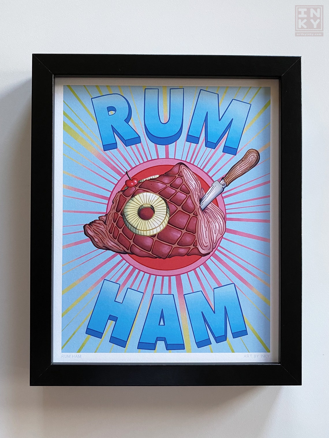 8x10 Rum Ham Illustrated Art Print Ham Wall Hanging Food Etsy