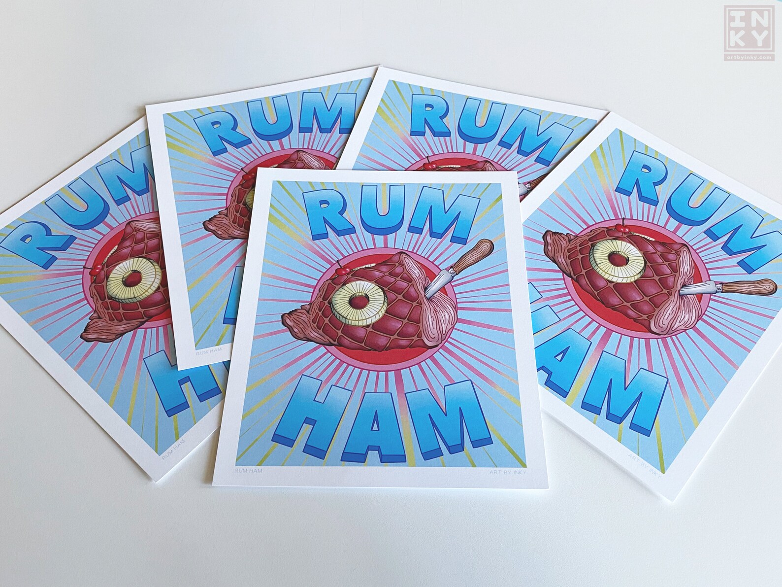 8x10 Rum Ham Illustrated Art Print Ham Wall Hanging Food Etsy
