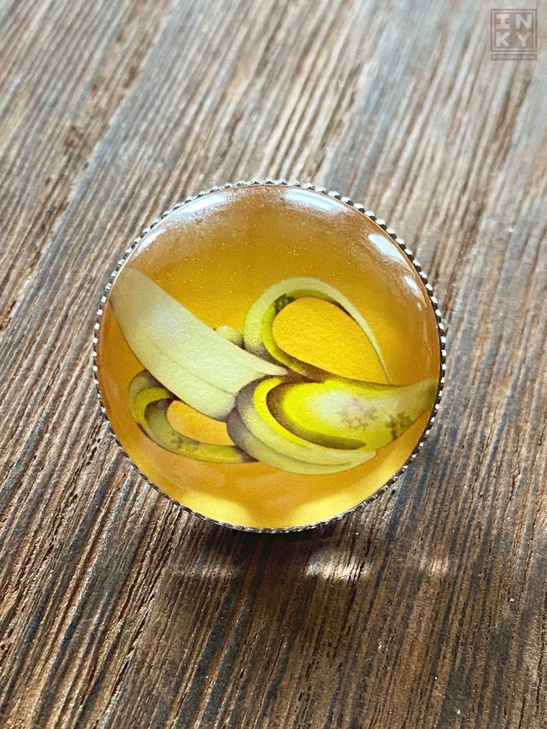 Handmade Banana Glass Cabochon Pin Accessory 25mm image 5