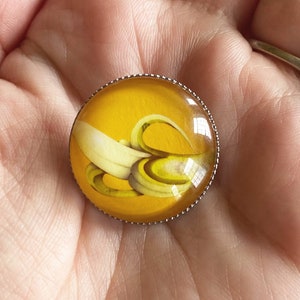 Handmade Banana Glass Cabochon Pin Accessory 25mm image 2