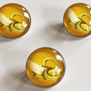Handmade Banana Glass Cabochon Pin Accessory 25mm image 4
