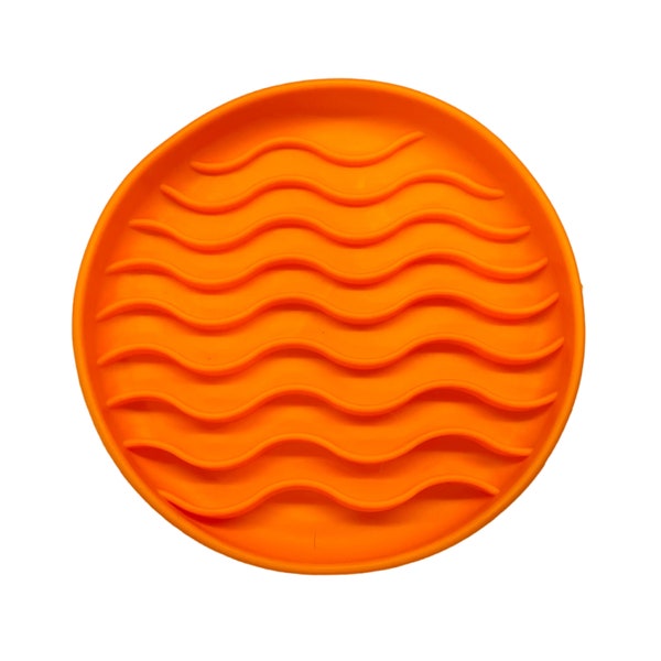 Wave Orange Silicone Pet Feeder Bowl with Suction