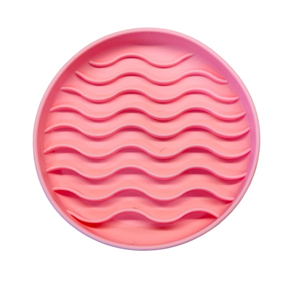 Wave Pink Silicone Pet Feeder Bowl with Suction