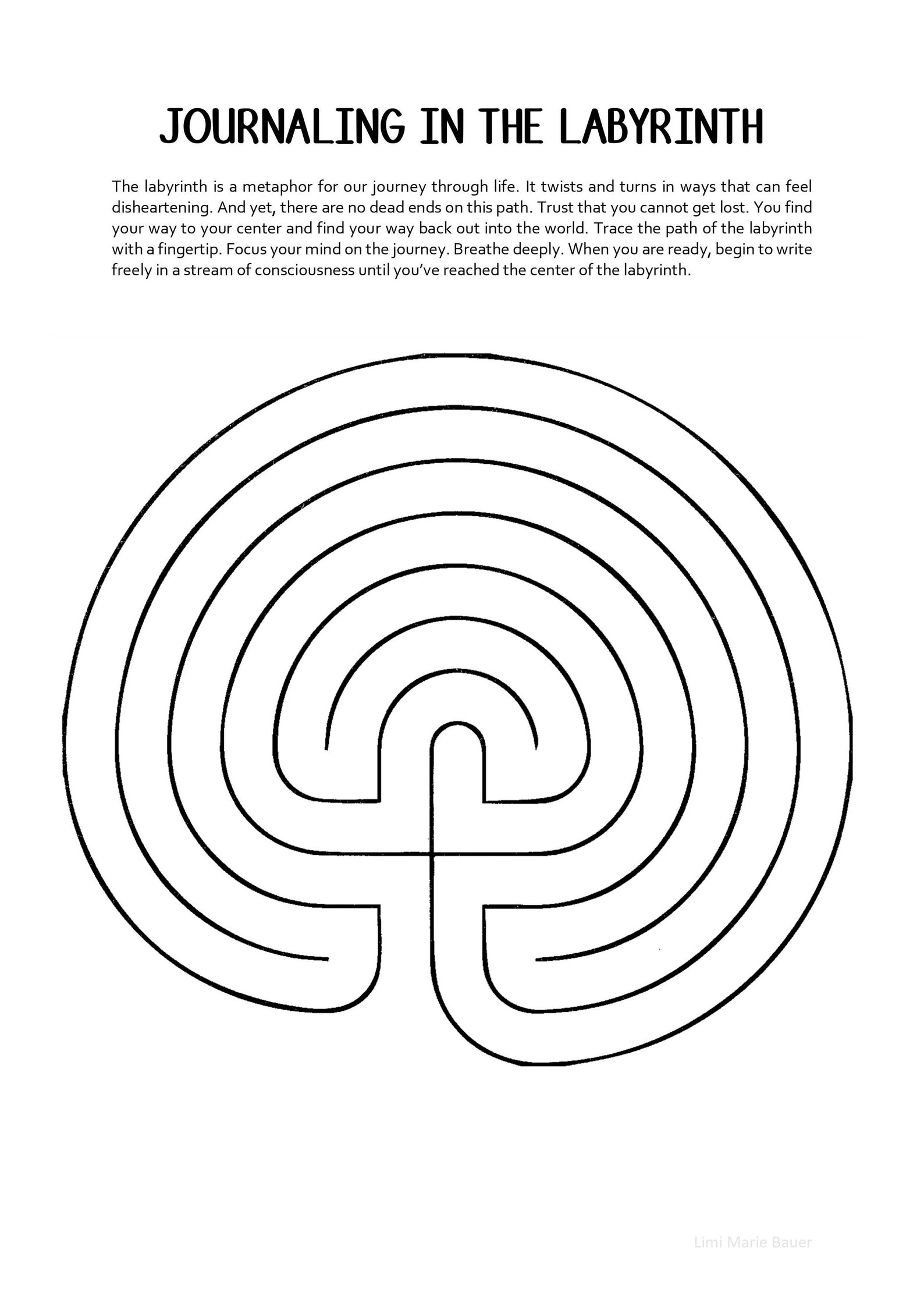 Labyrinth Journal Template & Meditation Etsy