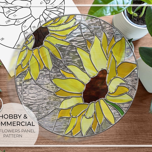 Printable Sunflower Stained Glass Pattern - Etsy