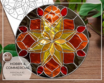 PATTERN • Mandala #2 Panel Stained Glass Pattern • PDF • Digital Download • Mandala • Circle • Round • Spiritual • Circle • Rainbow