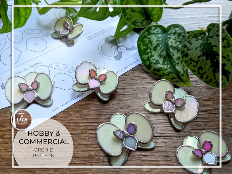 PATTERN 3D Orchid Stained Glass Pattern PDF Digital - Etsy