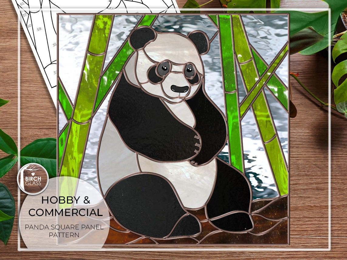 PATTERN • Panda Square Panel Stained Glass Pattern • PDF • Digital