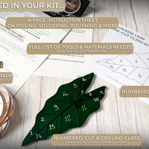 PRECUT GLASS Christmas Gnome Kit Stained Glass Mosaic Kit Glass Kit Glass Beginner Tutorial Pre-Cut Stained Glass Pattern image 2