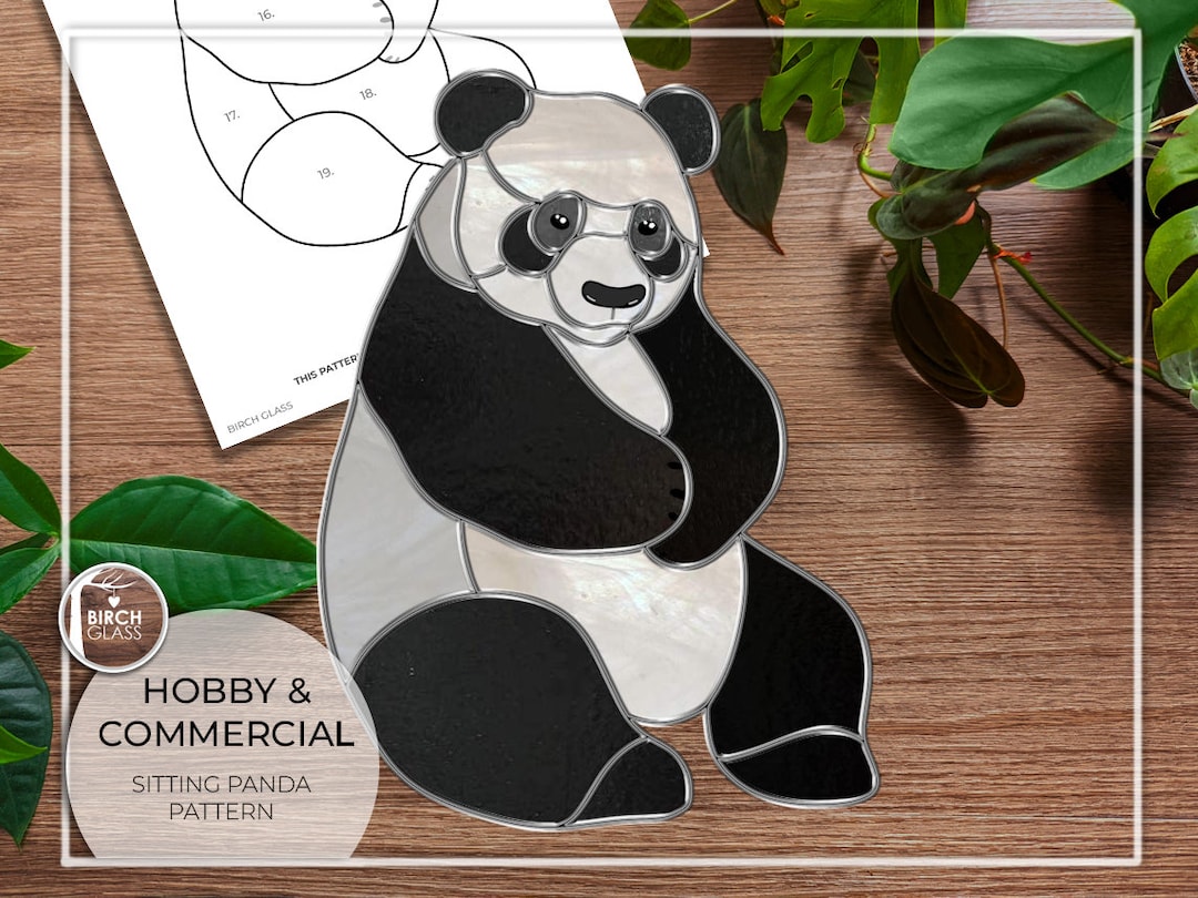 PATTERN • Panda Sitting Stained Glass Pattern • PDF • Digital Download ...