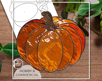 PATTERN • Charming Pumpkin Stained Glass Pattern • PDF • Digital Download • Spooky • Pumpkins • Fall • Jack O Lantern • Autumn • Simple