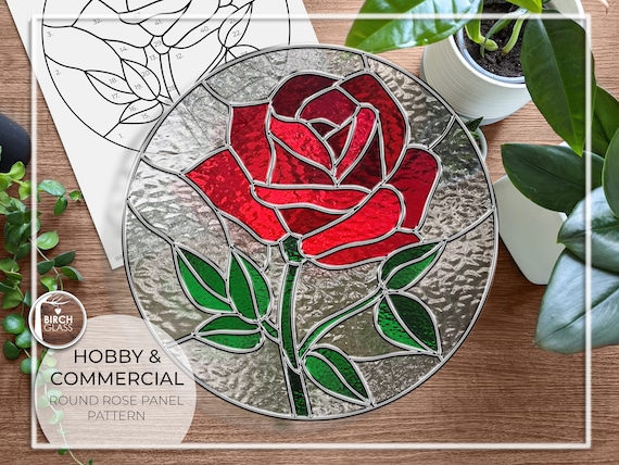 English Rose Stained Glass Pattern