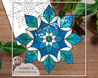 PATTERN • Snowflake #1 Stained Glass Pattern • PDF • Digital Download • Holiday • Christmas • Winter • Snow • Beginner • Simple • Ice Snow