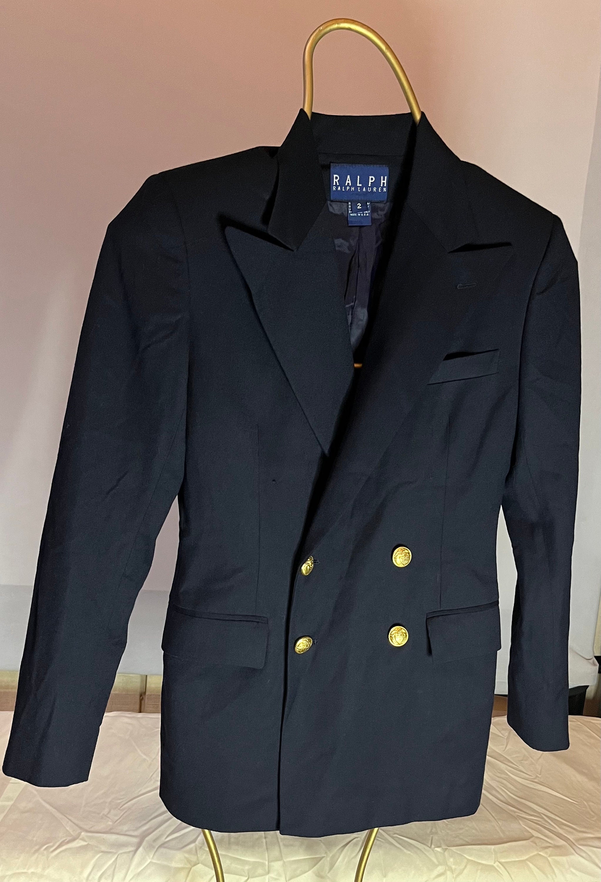 Ralph lauren navy blazer replacement gold buttons hot sale