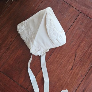 Vintage Baby Bonnet Ruffled Hat Victorian Lined Sun Bonnet