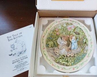 Beatrix Potter “The Tale of Tom Kitten” Collector Plate – Davenport Bradex – Numbered – With Box & COA – 1993 Wall Decor