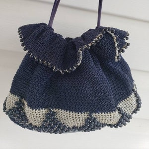 Vintage Perlen Navy Geldbörse Handtasche Unikat 1950er Jahre
