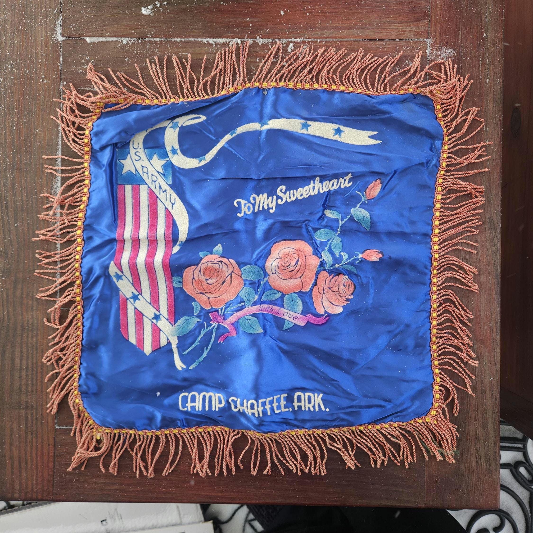 Vintage WWII Sweetheart Pillow Cover – Camp Chaffee, Arkansas - Etsy
