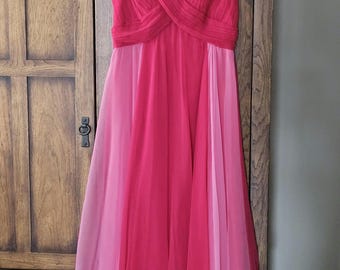 Vintage Jack Bryan Chiffon Gown Size 8 Pleated Maxi Sleeveless Dress