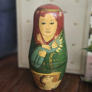 Authentic Models Russian Nesting Dolls Wooden Nativity Stacking Dolls Set