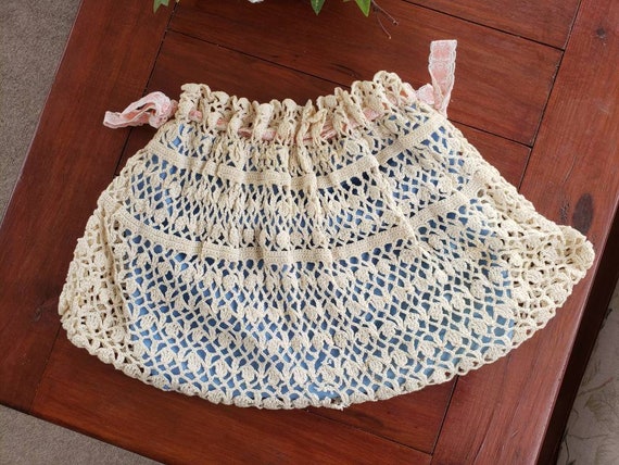 Hand Crochet Purse Lined Satchel Boho Feminine Hi… - image 6