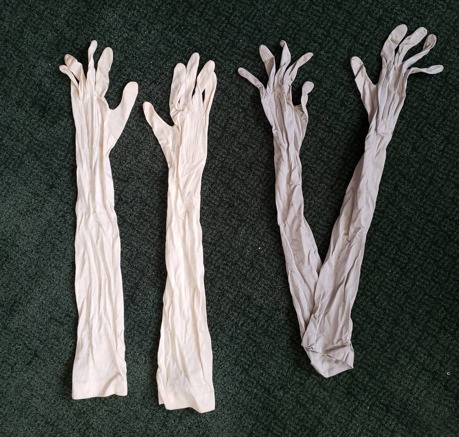 Vintage Women's Full Length Silk Gloves 2 Pair Van Raalte Etsy