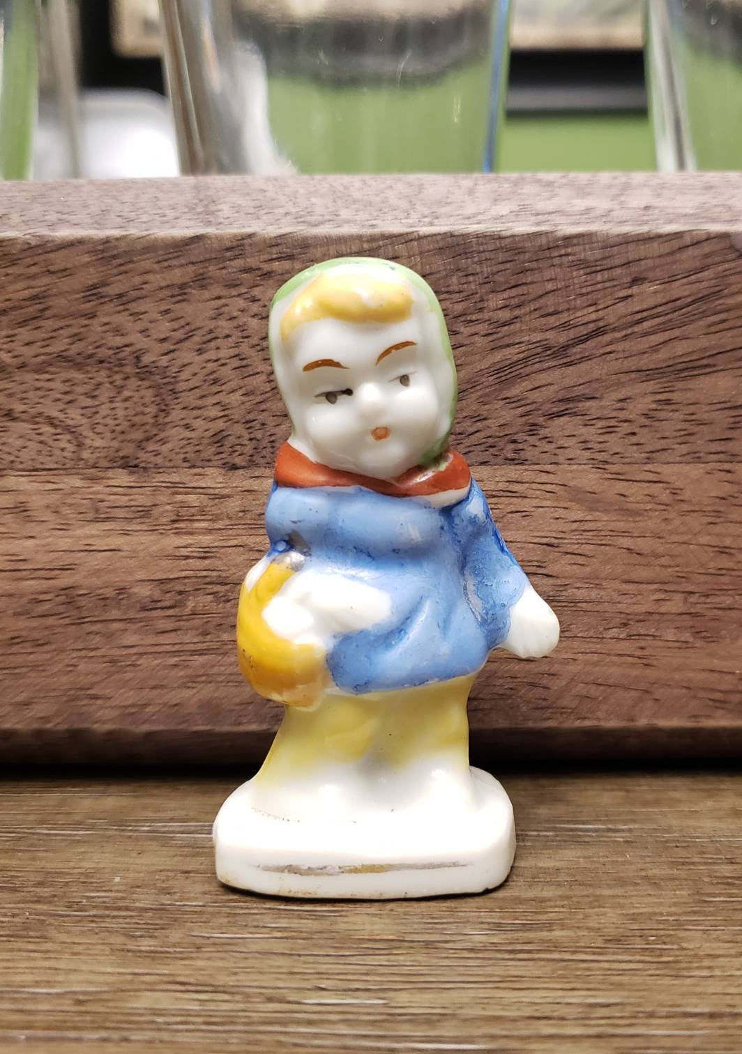 Small Vintage Glazed Porcelain Hand Painted Girl Figurine Japan - Etsy