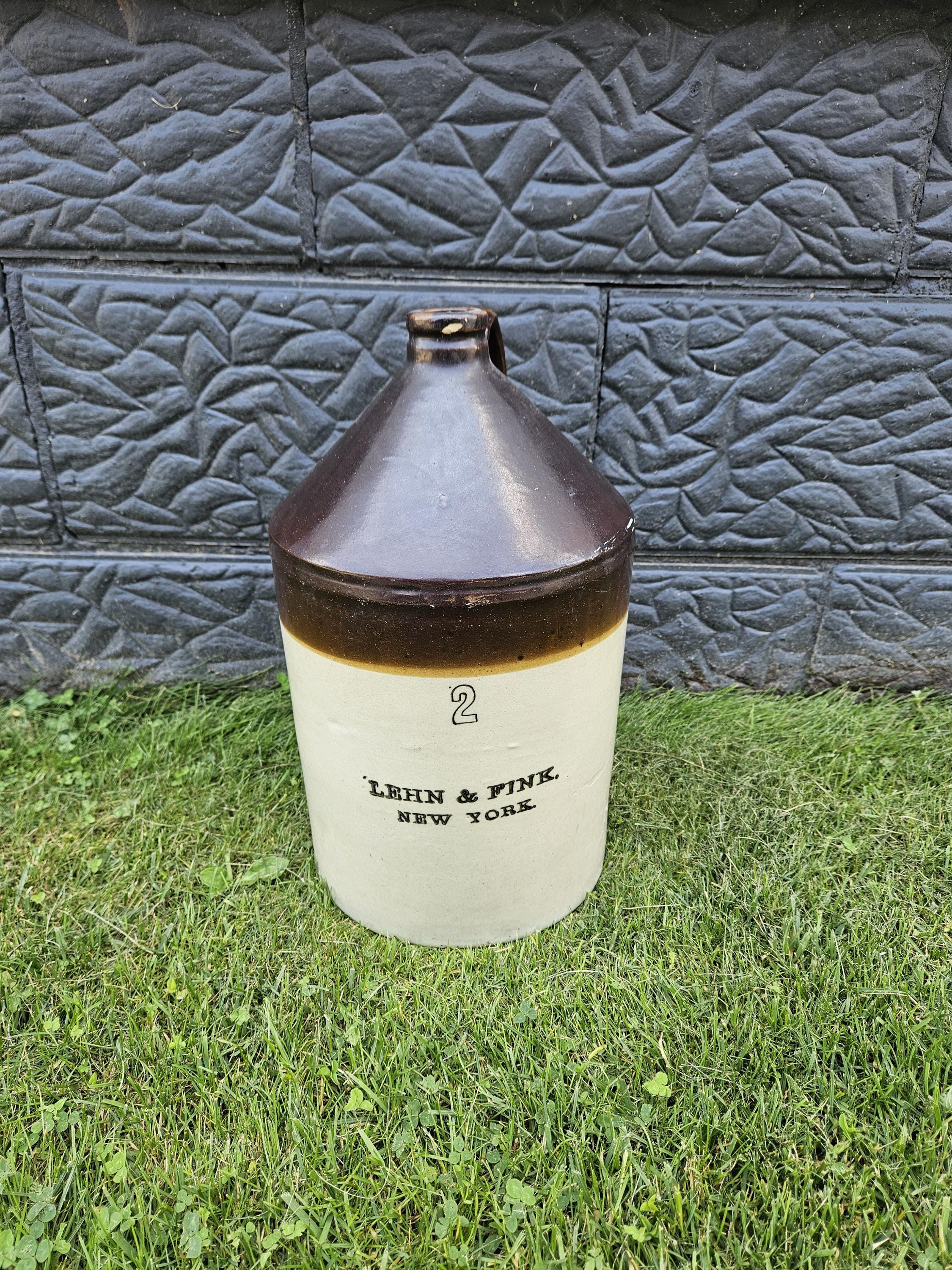 ヴィンテージ LEHN & FINK ストーンウェア クロック 2ガロン ジャグ