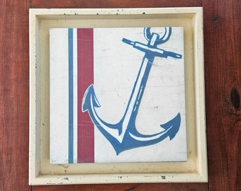 Americana Captain's Anchor Painted Wood Wall Art
