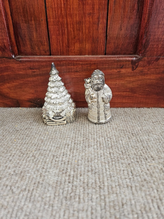 Père Noël Vintage Newbridge Silverware Irlande – Céramique Blanc Argenté, 46 Cm, Ornement De Noël Rare